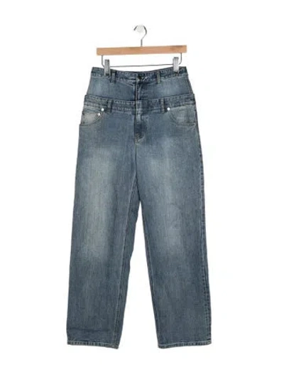 Pre-owned Tibi High-rise Straight Leg Jeans In Blue