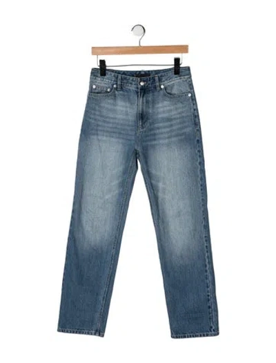 Pre-owned Tibi High-rise Straight Leg Jeans In Blue