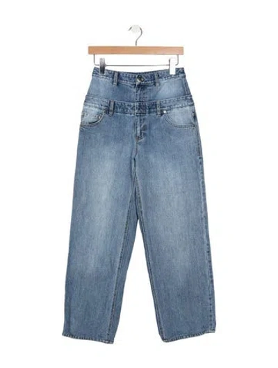 Pre-owned Tibi High-rise Straight Leg Jeans In Blue