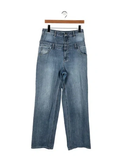 Pre-owned Tibi High-rise Straight Leg Jeans In Blue