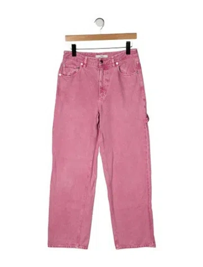 Pre-owned Tibi High-rise Straight Leg Jeans In Pink