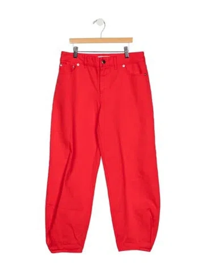 Pre-owned Tibi High-rise Straight Leg Jeans In Red