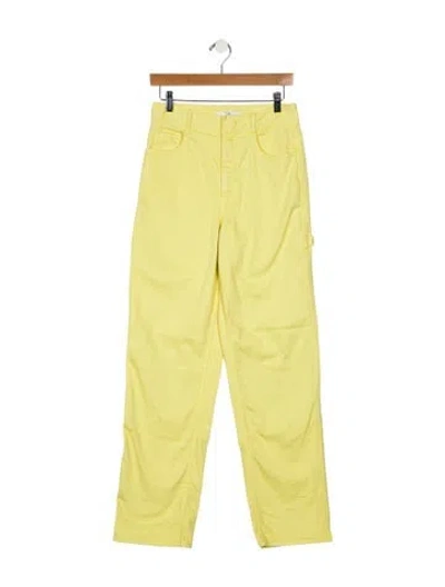 Pre-owned Tibi High-rise Straight Leg Jeans In Yellow