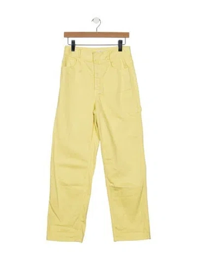 Pre-owned Tibi High-rise Straight Leg Jeans In Yellow