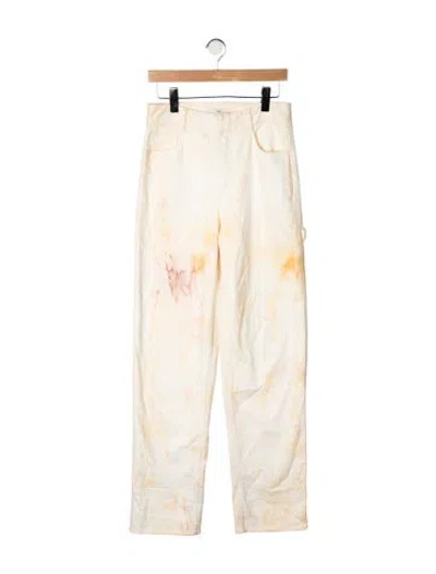 Pre-owned Tibi High-rise Straight Leg Jeans In Yellow