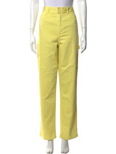 Pre-owned Tibi High-rise Straight Leg Jeans In Yellow