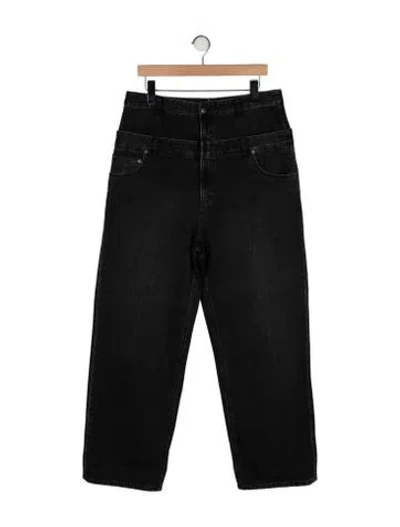 Pre-owned Tibi High-rise Wide Leg Jeans In Black
