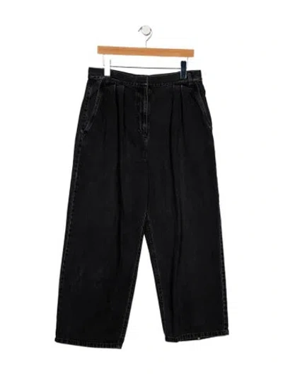 Pre-owned Tibi High-rise Wide Leg Jeans In Black