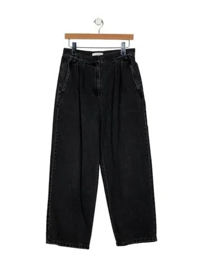 Pre-owned Tibi High-rise Wide Leg Jeans In Black