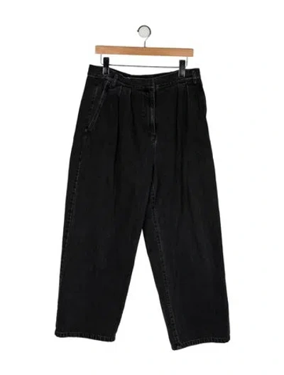 Pre-owned Tibi High-rise Wide Leg Jeans In Black