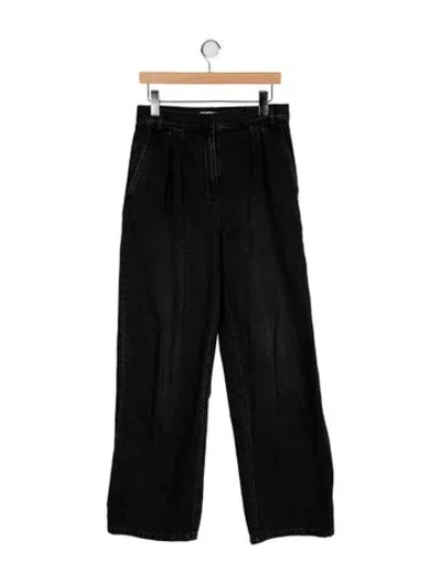 Pre-owned Tibi High-rise Wide Leg Jeans In Black