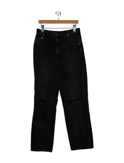 Pre-owned Tibi High-rise Wide Leg Jeans In Black