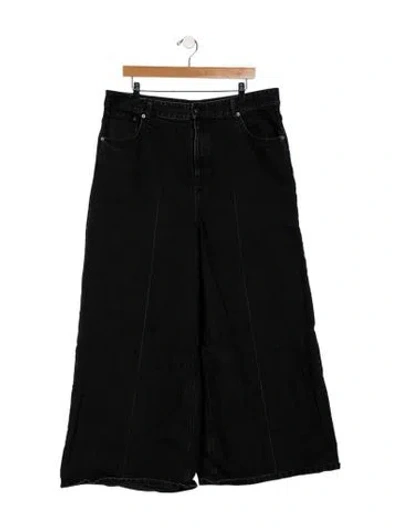 Pre-owned Tibi High-rise Wide Leg Jeans In Black