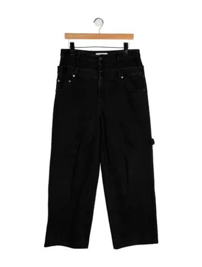 Pre-owned Tibi High-rise Wide Leg Jeans In Black