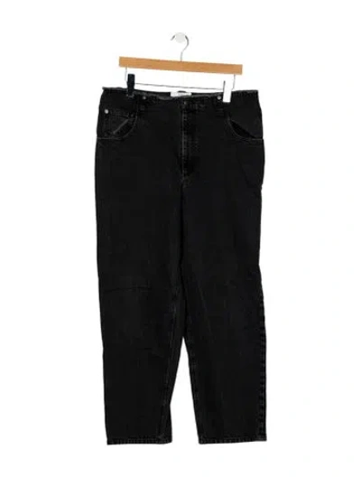 Pre-owned Tibi High-rise Wide Leg Jeans In Black