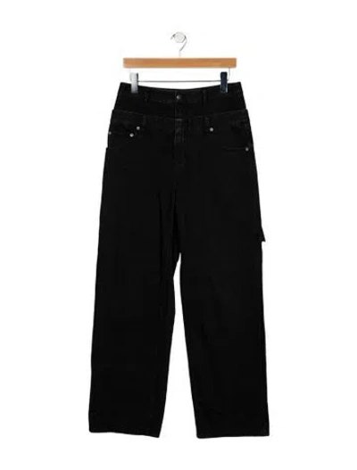 Pre-owned Tibi High-rise Wide Leg Jeans In Black