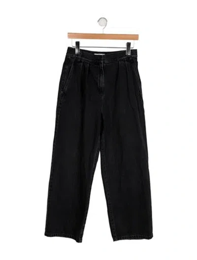 Pre-owned Tibi High-rise Wide Leg Jeans In Black