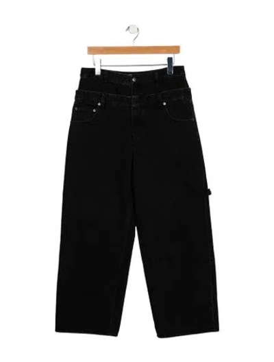 Pre-owned Tibi High-rise Wide Leg Jeans In Black