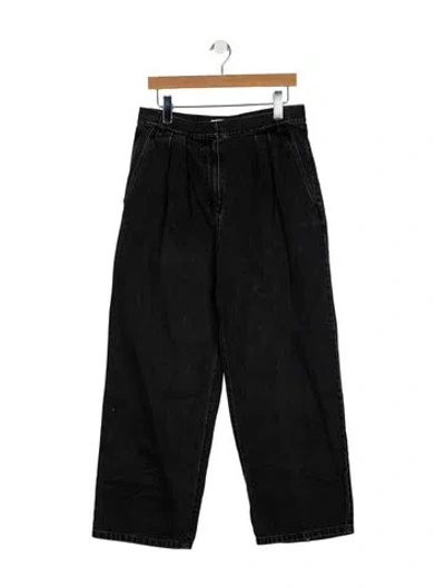 Pre-owned Tibi High-rise Wide Leg Jeans In Black