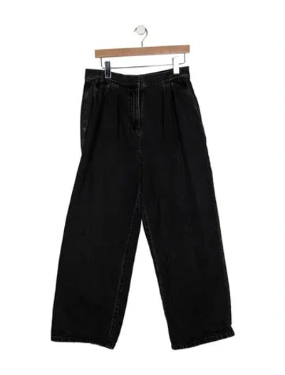 Pre-owned Tibi High-rise Wide Leg Jeans In Black