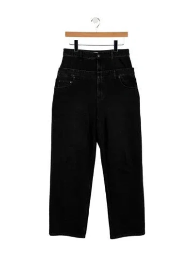 Pre-owned Tibi High-rise Wide Leg Jeans In Black