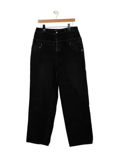 Pre-owned Tibi High-rise Wide Leg Jeans In Black