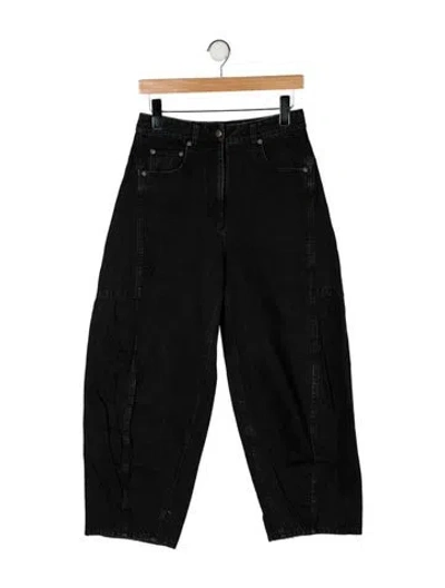 Pre-owned Tibi High-rise Wide Leg Jeans In Black