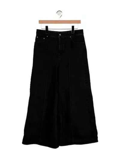 Pre-owned Tibi High-rise Wide Leg Jeans In Black