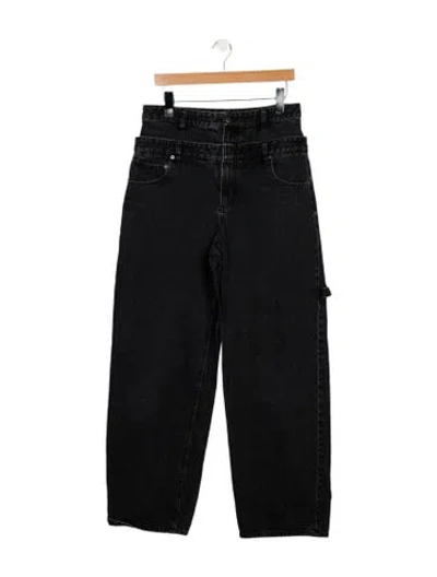 Pre-owned Tibi High-rise Wide Leg Jeans In Black