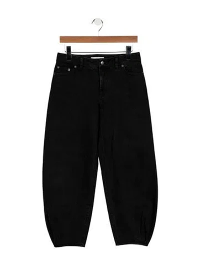 Pre-owned Tibi High-rise Wide Leg Jeans In Black