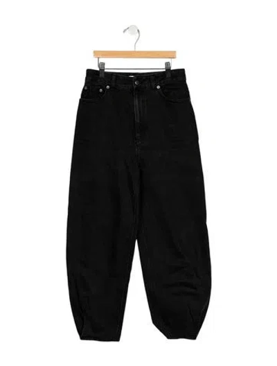 Pre-owned Tibi High-rise Wide Leg Jeans In Black