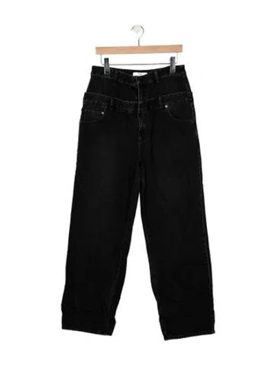 Pre-owned Tibi High-rise Wide Leg Jeans In Black