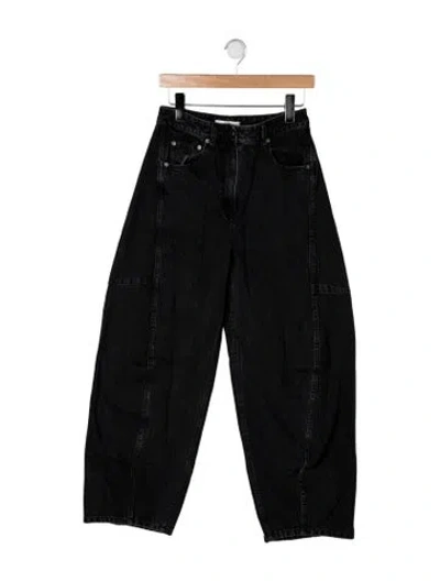 Pre-owned Tibi High-rise Wide Leg Jeans In Black