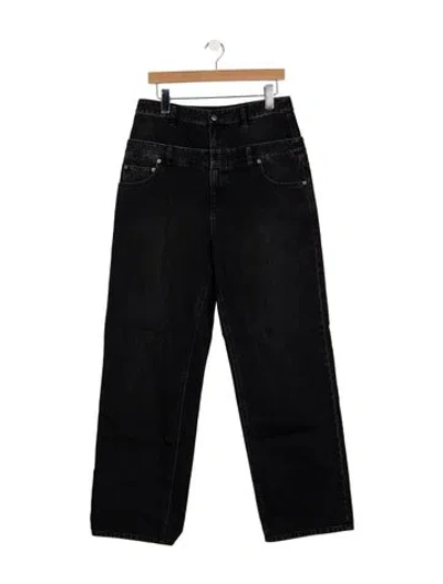 Pre-owned Tibi High-rise Wide Leg Jeans In Black