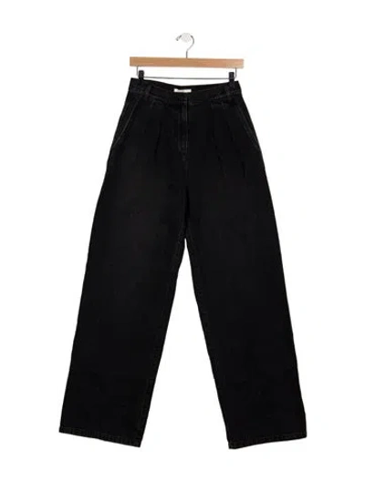 Pre-owned Tibi High-rise Wide Leg Jeans In Black