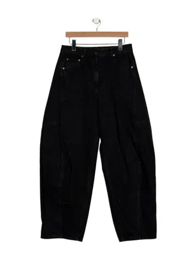 Pre-owned Tibi High-rise Wide Leg Jeans In Black