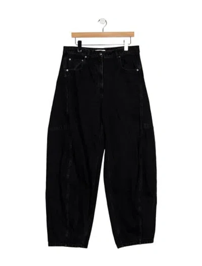 Pre-owned Tibi High-rise Wide Leg Jeans In Black