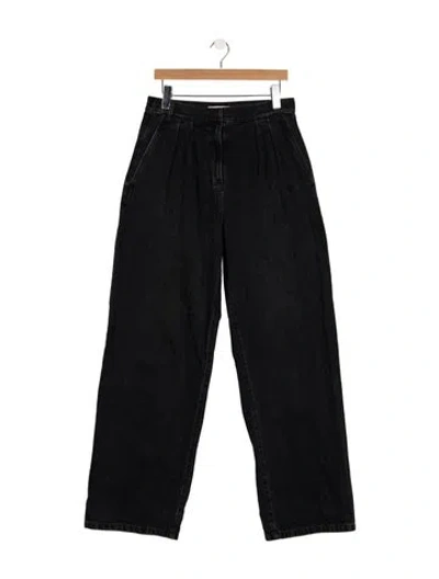 Pre-owned Tibi High-rise Wide Leg Jeans In Black