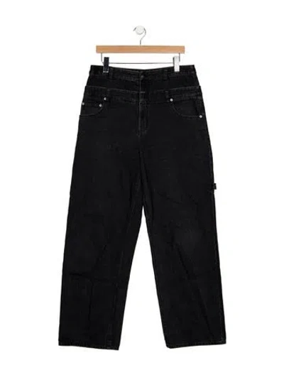 Pre-owned Tibi High-rise Wide Leg Jeans In Black