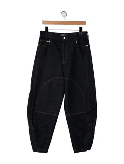 Pre-owned Tibi High-rise Wide Leg Jeans In Black