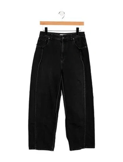 Pre-owned Tibi High-rise Wide Leg Jeans In Black