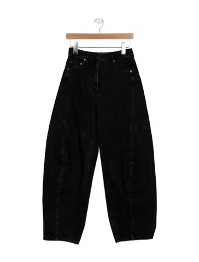 Pre-owned Tibi High-rise Wide Leg Jeans In Black