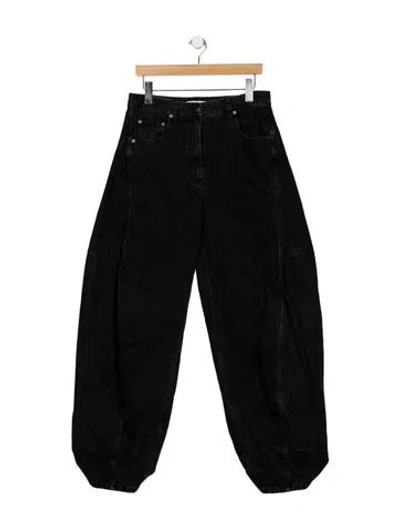 Pre-owned Tibi High-rise Wide Leg Jeans In Black
