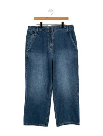 Pre-owned Tibi High-rise Wide Leg Jeans In Blue
