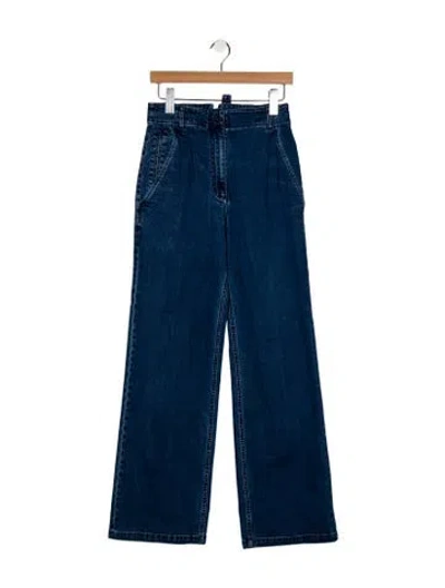 Pre-owned Tibi High-rise Wide Leg Jeans In Blue