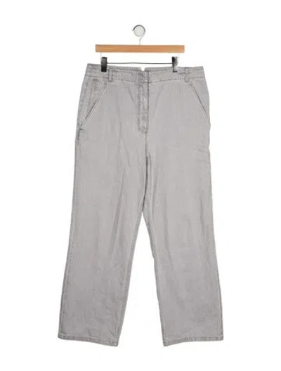 Pre-owned Tibi High-rise Wide Leg Jeans In Gray