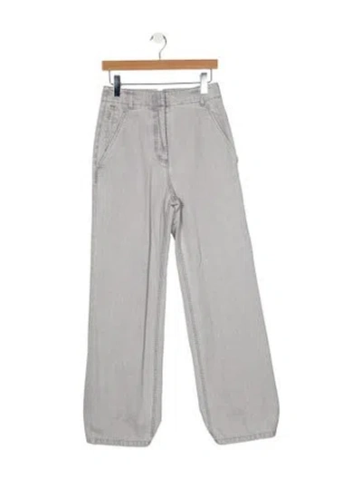 Pre-owned Tibi High-rise Wide Leg Jeans In Gray