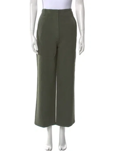 Pre-owned Tibi High-rise Wide Leg Jeans In Green