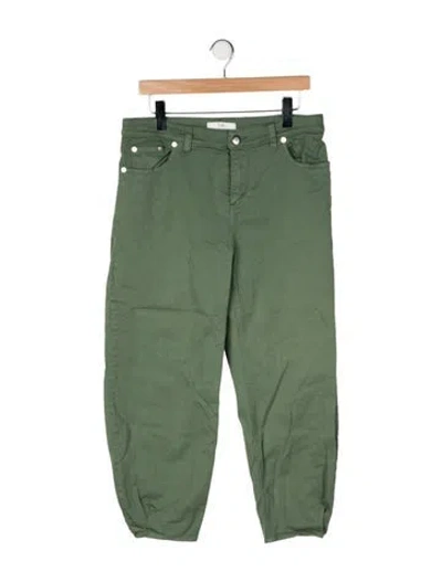 Pre-owned Tibi High-rise Wide Leg Jeans In Green