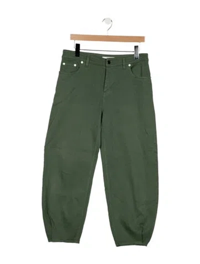 Pre-owned Tibi High-rise Wide Leg Jeans In Green